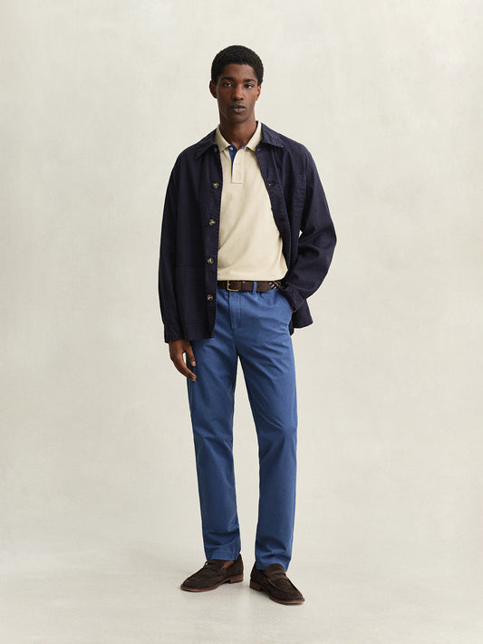 GANT Men Beige Contrast Pique Polo T-Shirt