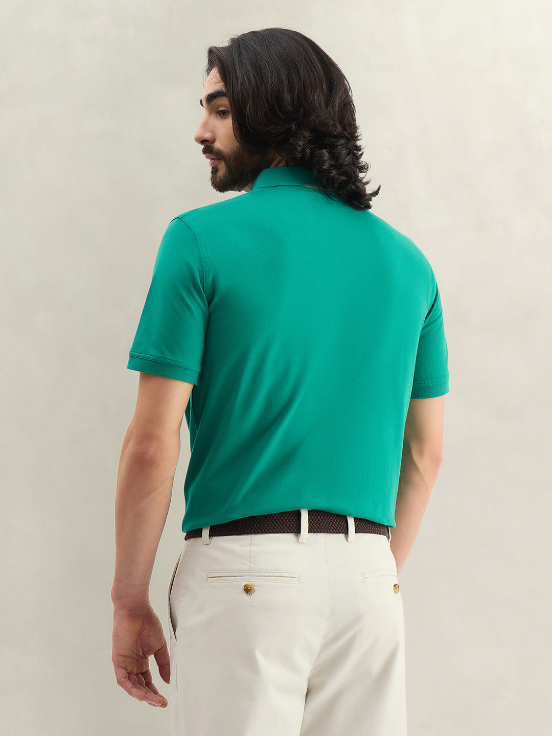 Gant Men Solid Green Polo T-Shirt