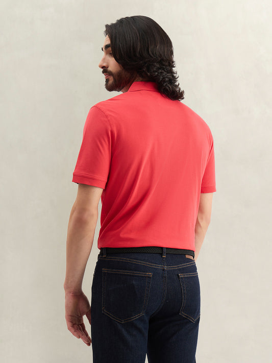 Gant Men Solid Red Polo T-Shirt