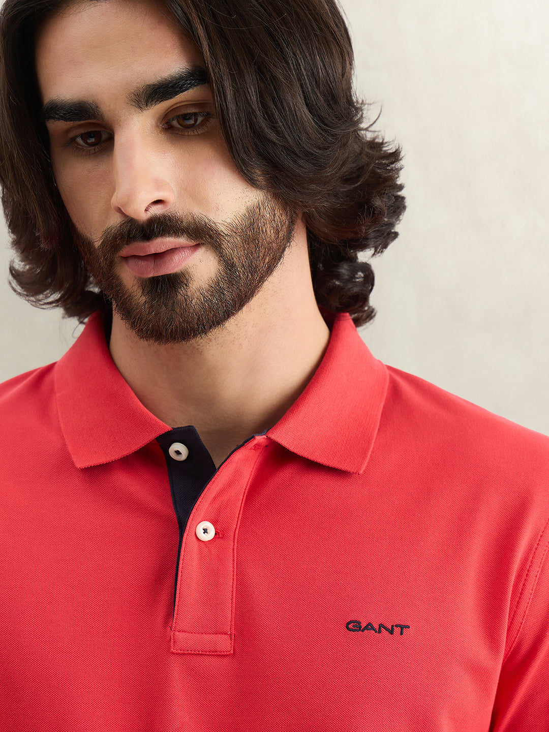 Gant Men Solid Red Polo T-Shirt