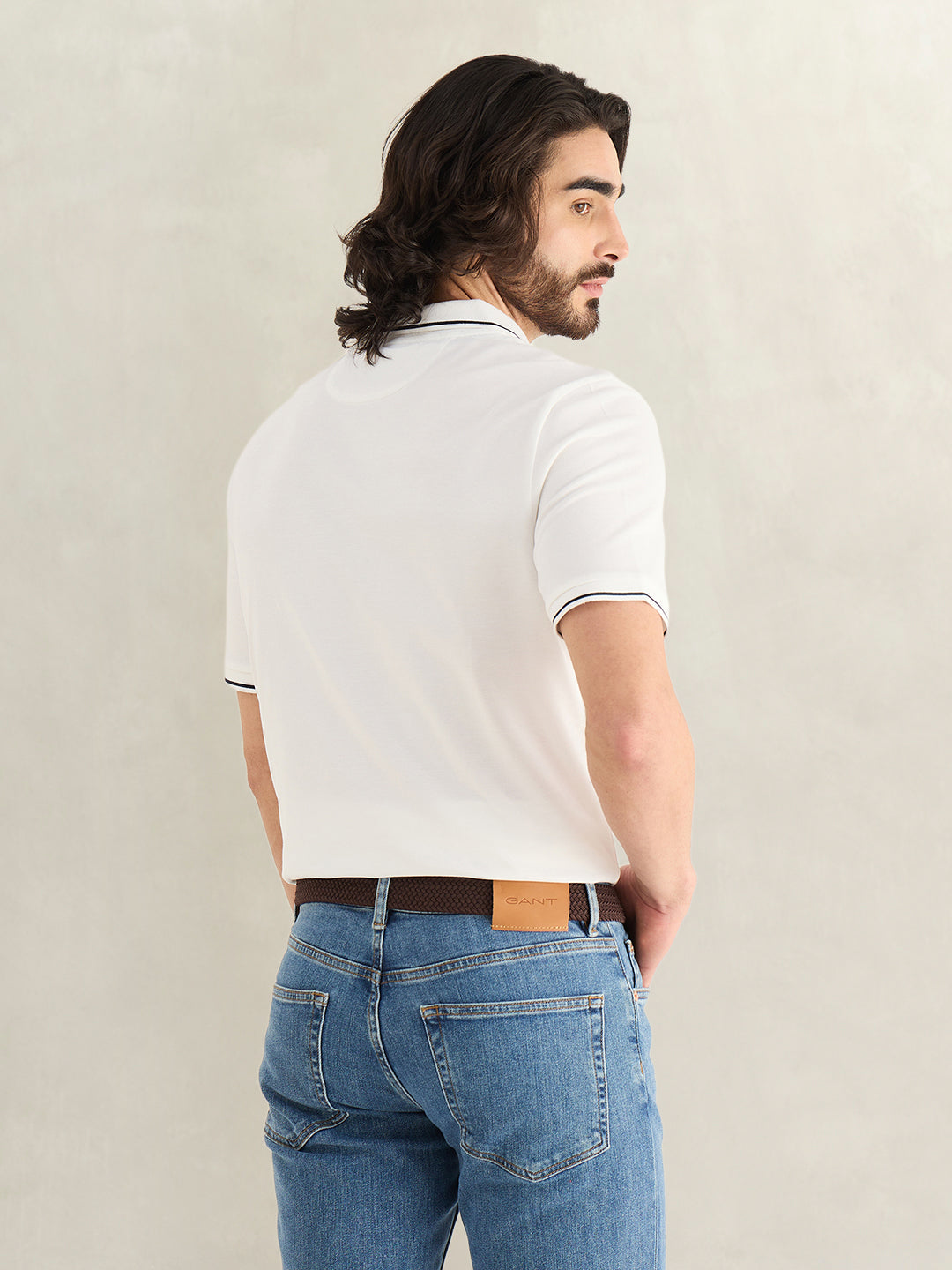 Gant Men White Polo T-Shirt