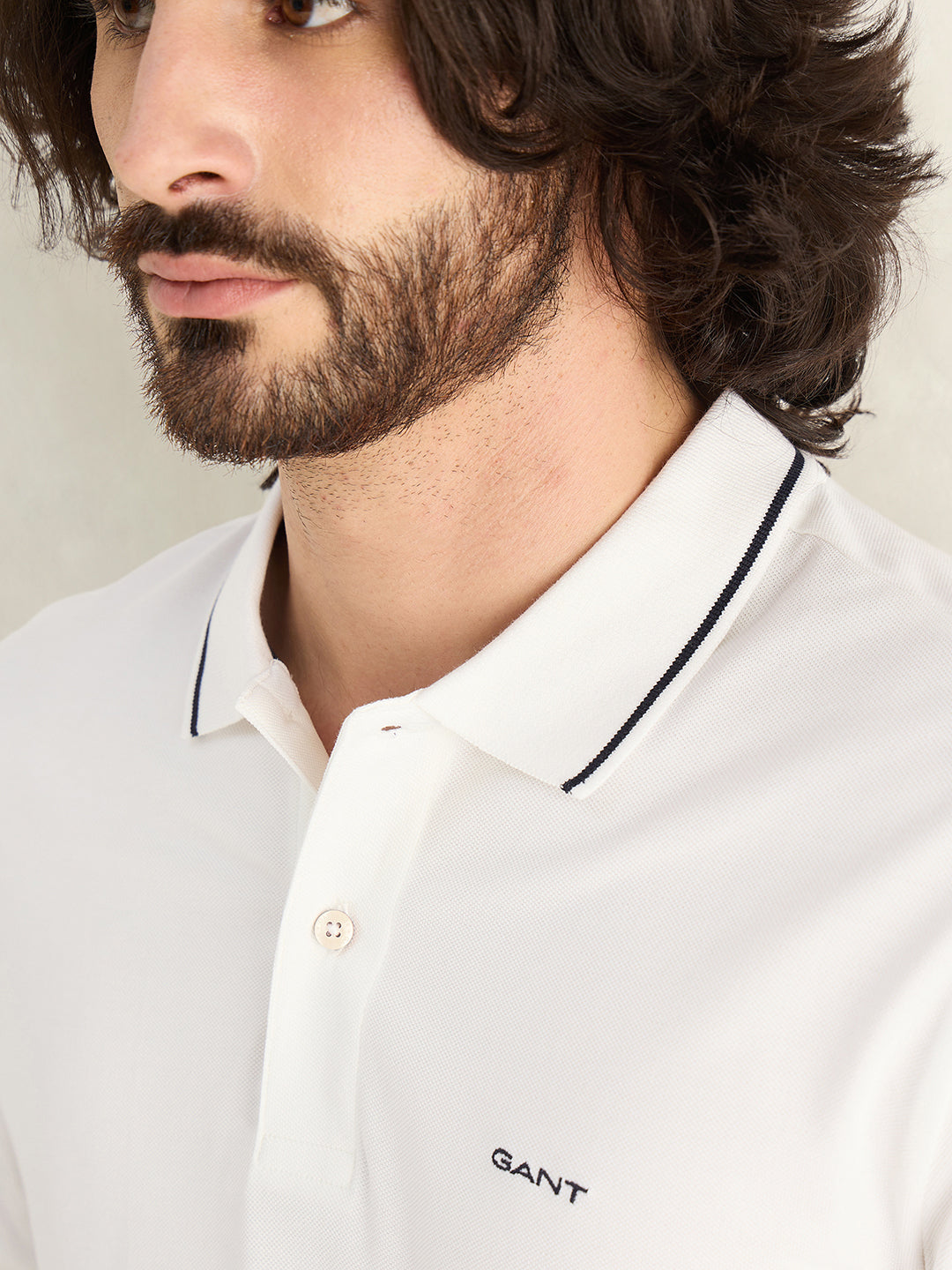 Gant Men White Polo T-Shirt