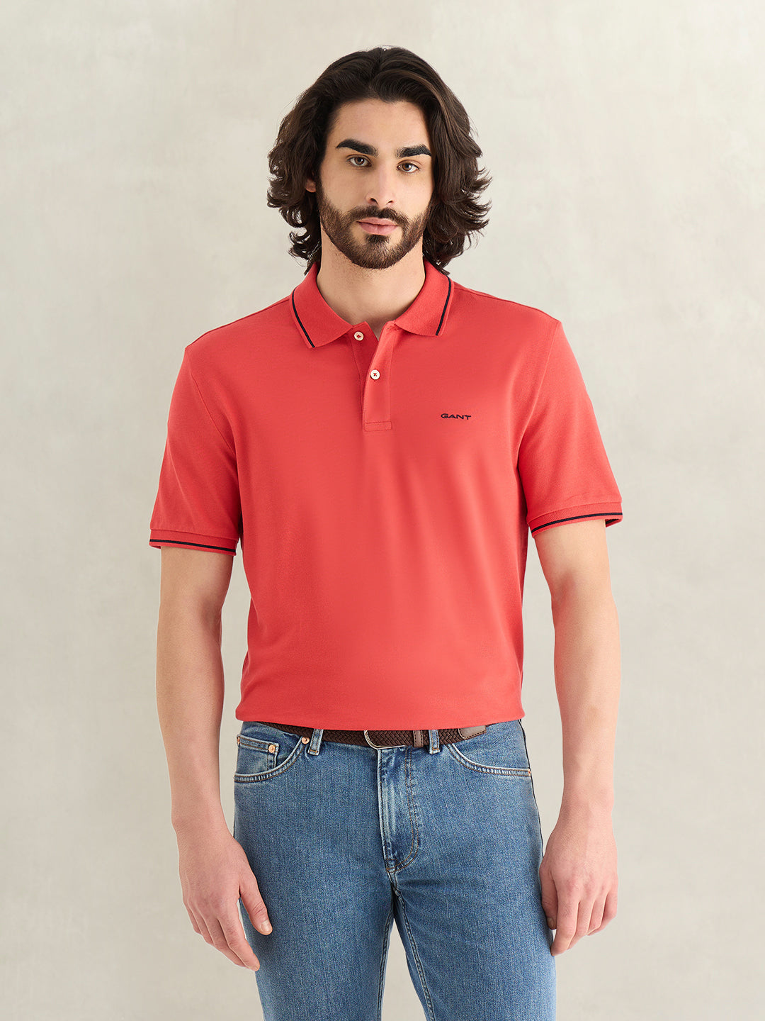 Gant Men Red Polo T-Shirt