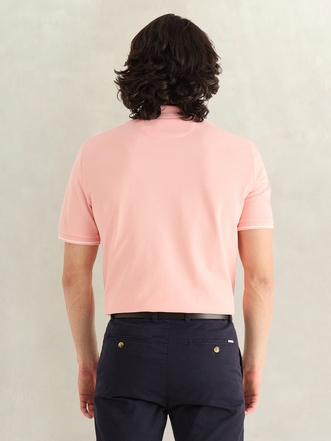 Gant Men Pink Solid Regular Fit Pique Polo T-Shirt