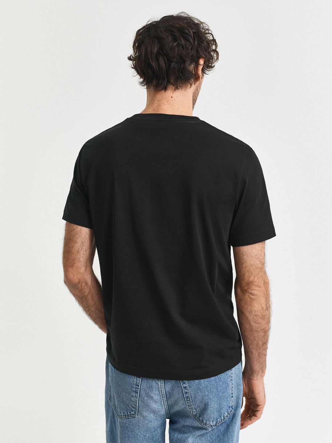 GANT Men Black Shield Pure Cotton T-Shirt