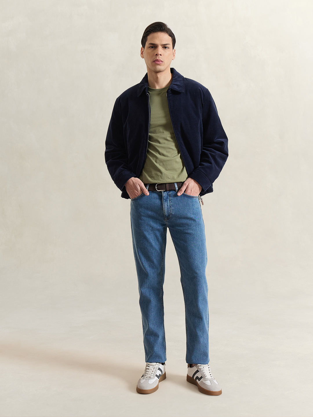 GANT Men Olive Green Solid T-Shirt