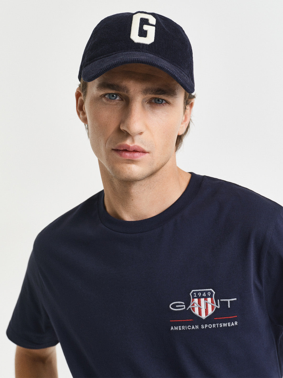 GANT Men Navy Blue Shield Pure Cotton T-Shirt