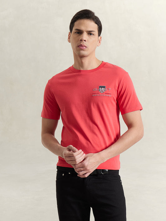 GANT Men Red Solid T-Shirt