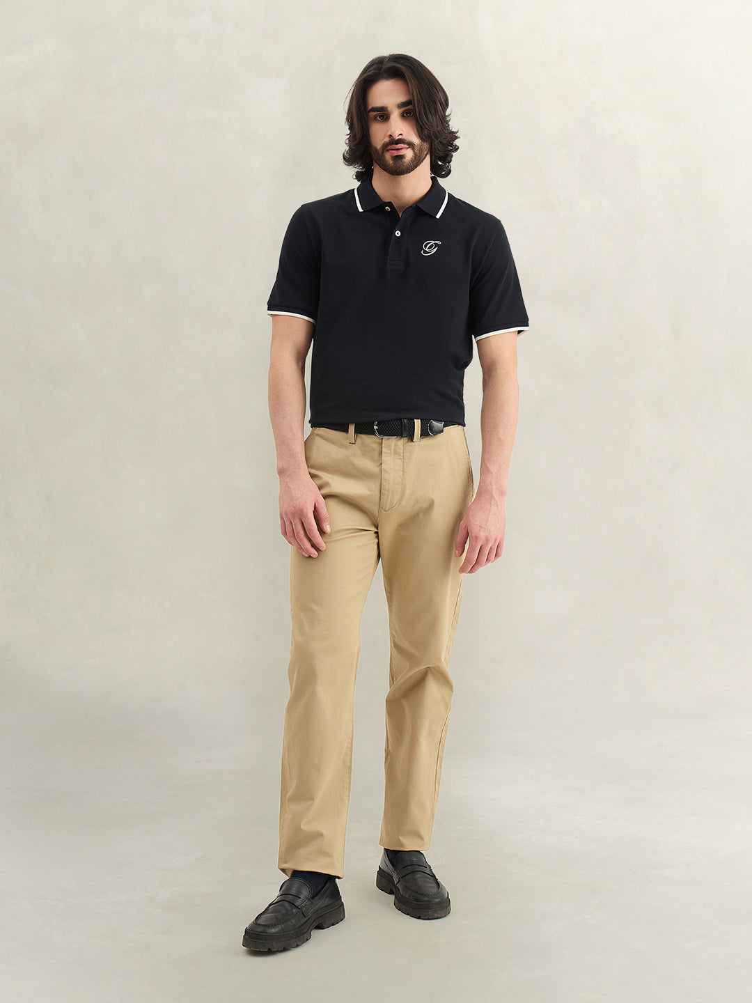 Gant Men Black Solid Regular Fit Pure Cotton Polo T-Shirt