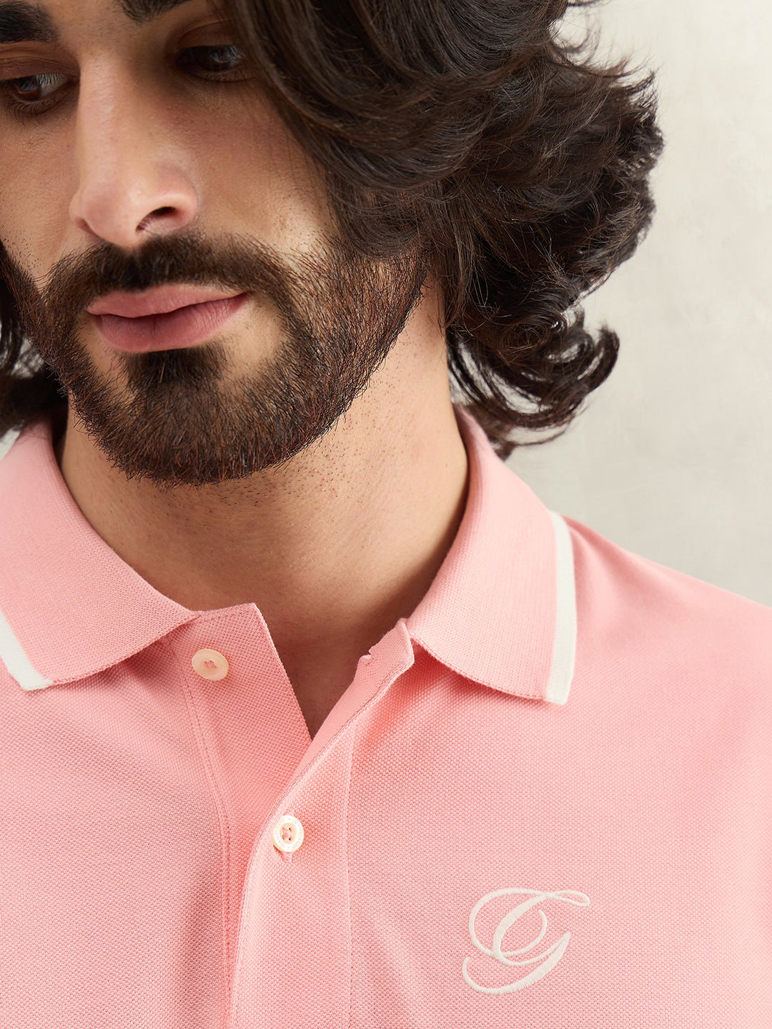 Gant Men Pink Solid Regular Fit Pure Cotton Polo T-Shirt