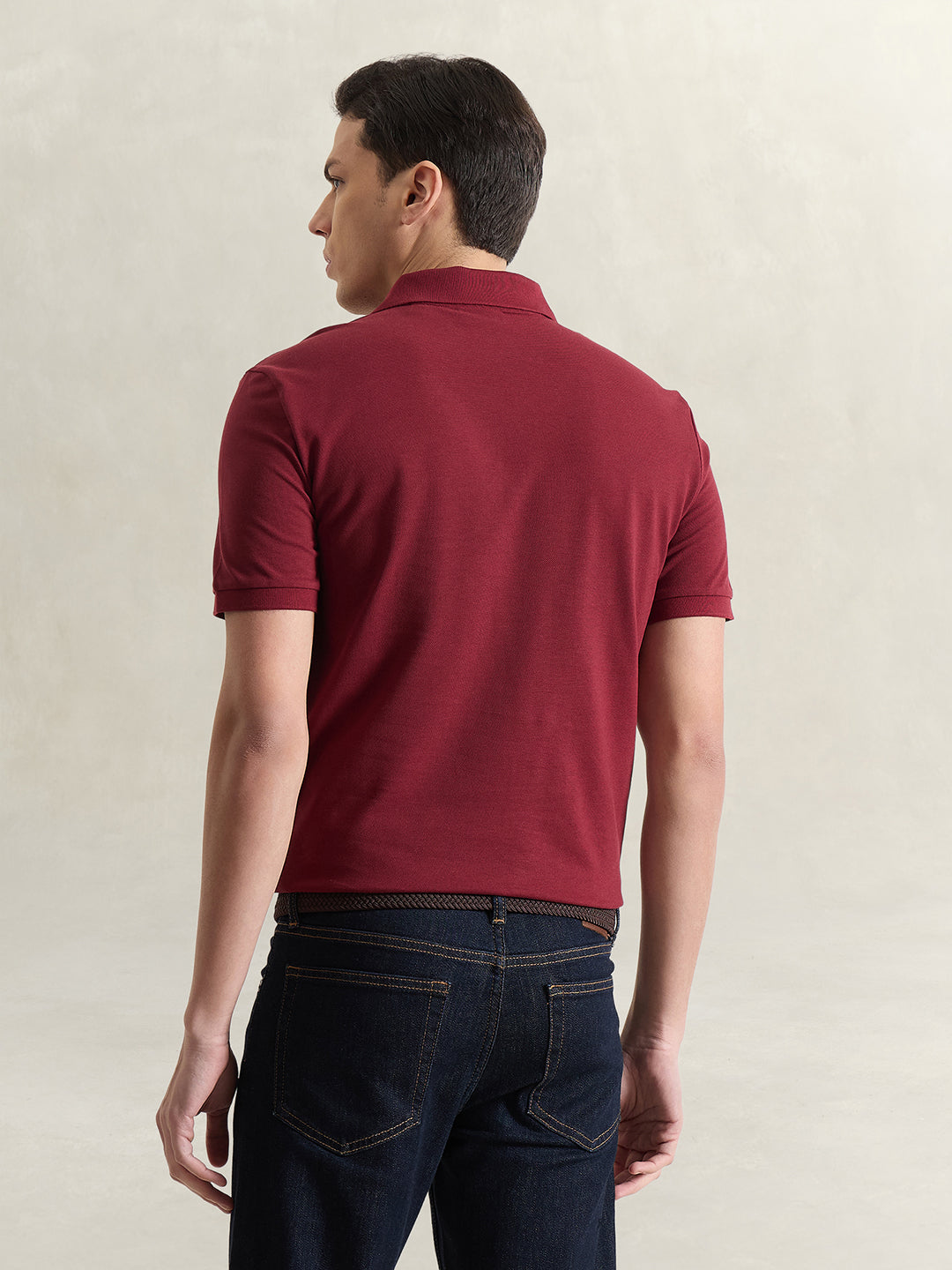 Gant Men Red Solid Polo T-Shirt