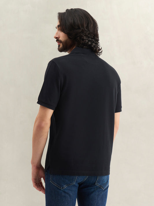 Gant Men Solid Black Polo T-Shirt