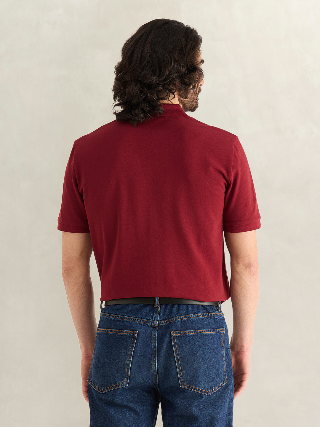 Gant Men Maroon Solid Regular Fit Pure Cotton Polo T-Shirt