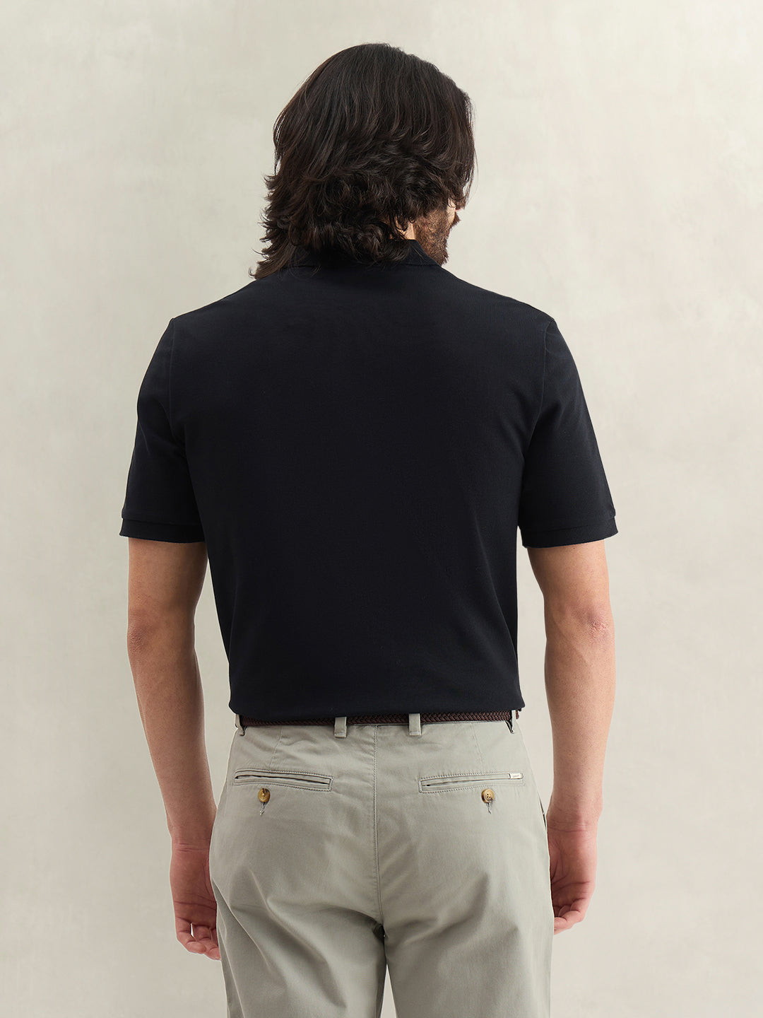 Gant Men Black Solid Regular Fit Pure Cotton Polo T-Shirt