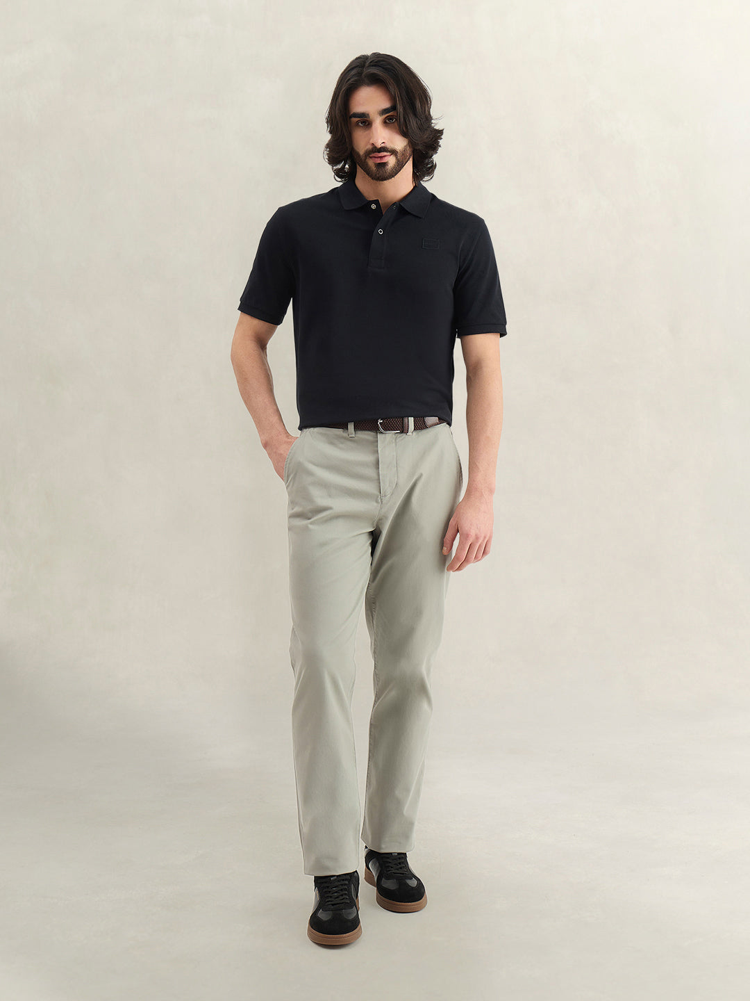Gant Men Black Solid Regular Fit Pure Cotton Polo T-Shirt