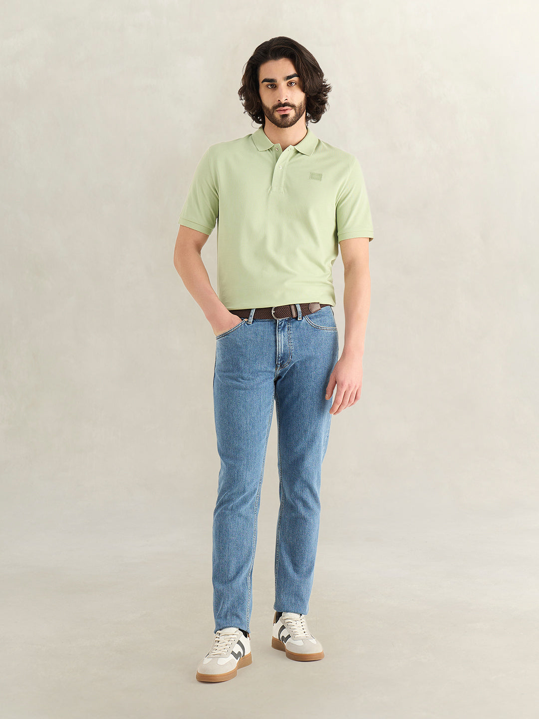 Gant Men Green Solid Regular Fit Pure Cotton Polo T-Shirt