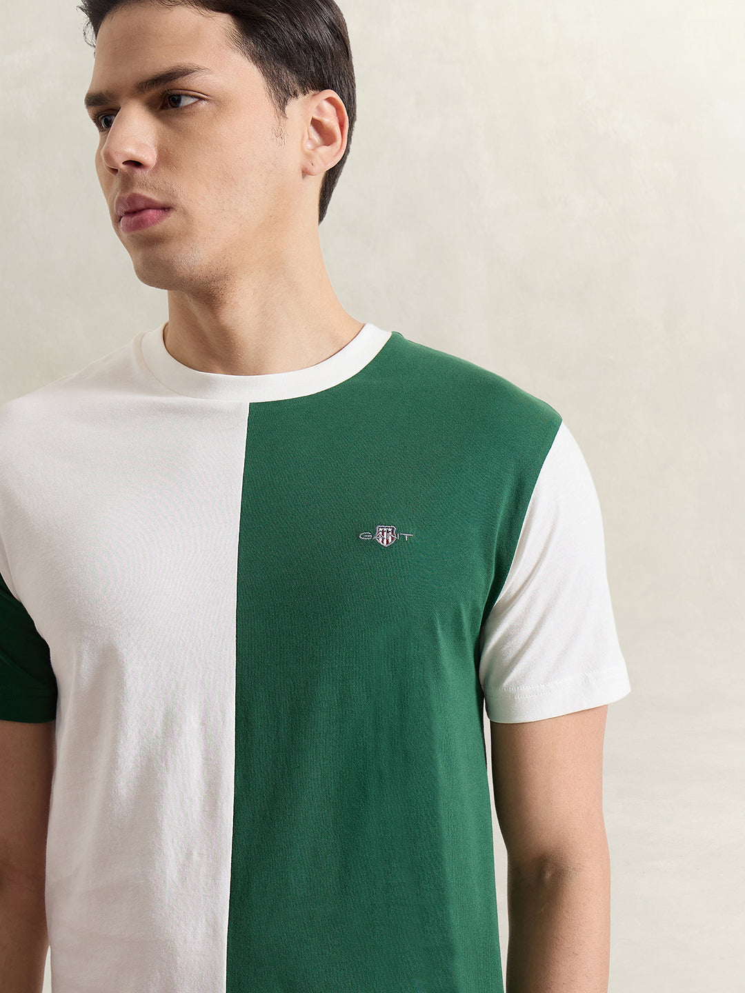 GANT Men White Colourblocked T-Shirt