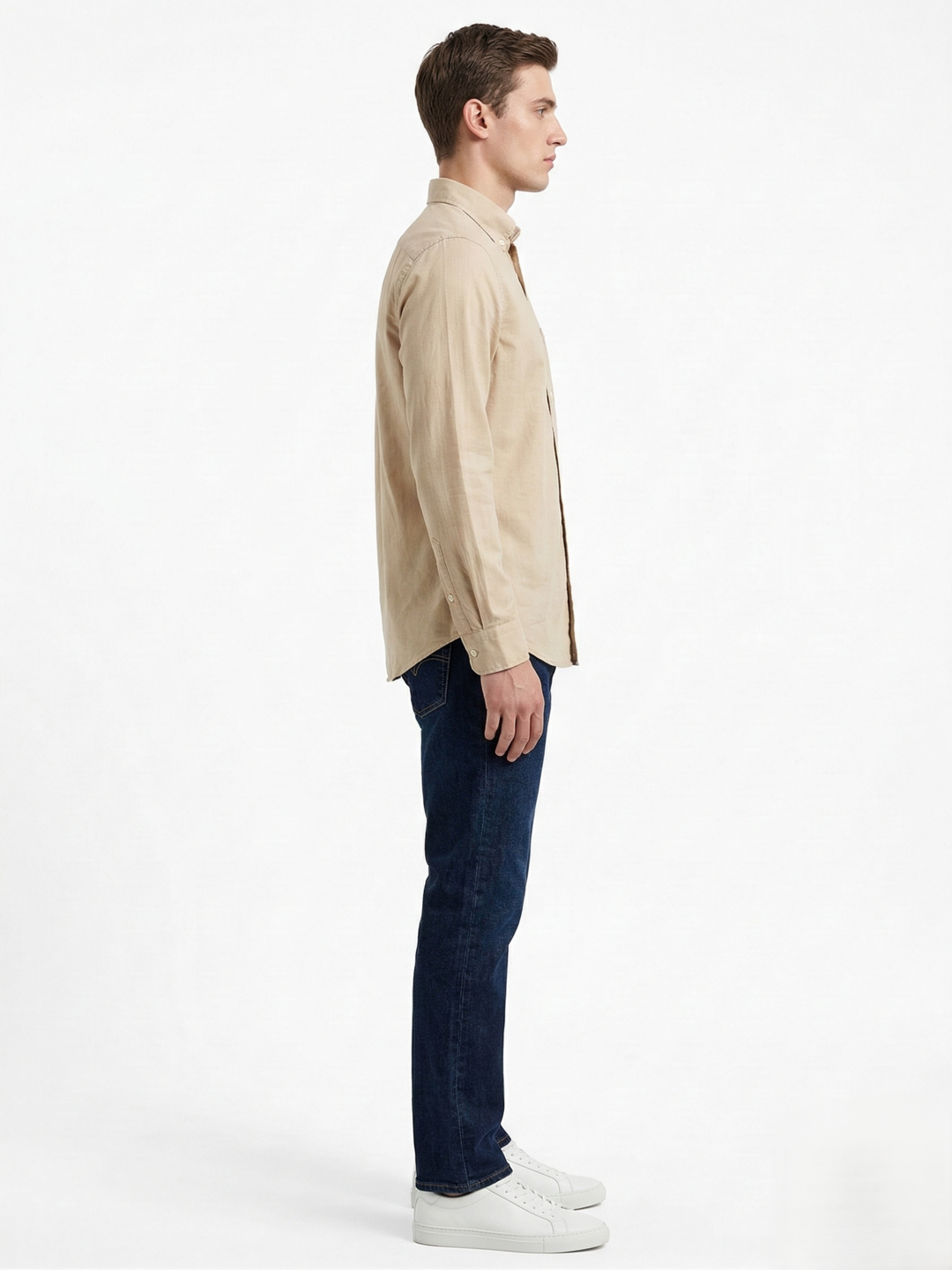 Gant Beige Cotton Solid Men Shirt