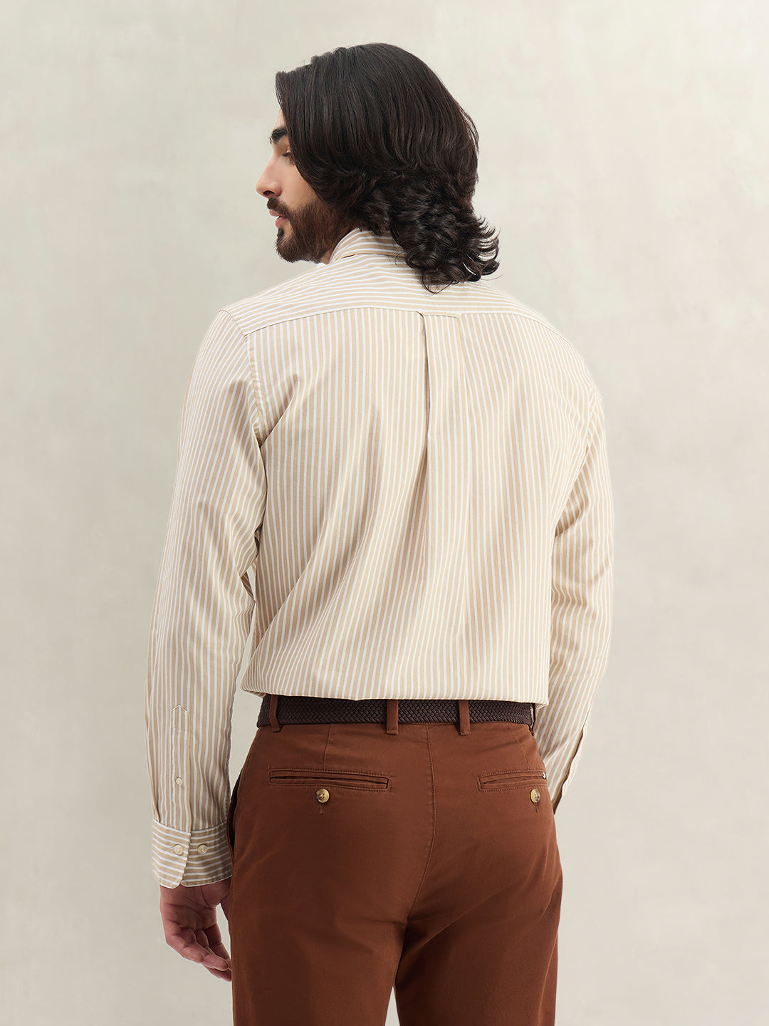 Gant Men Striped Beige Shirt