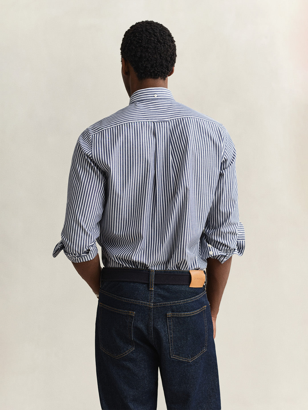 GANT Men Blue Classic Poplin Striped Shirt