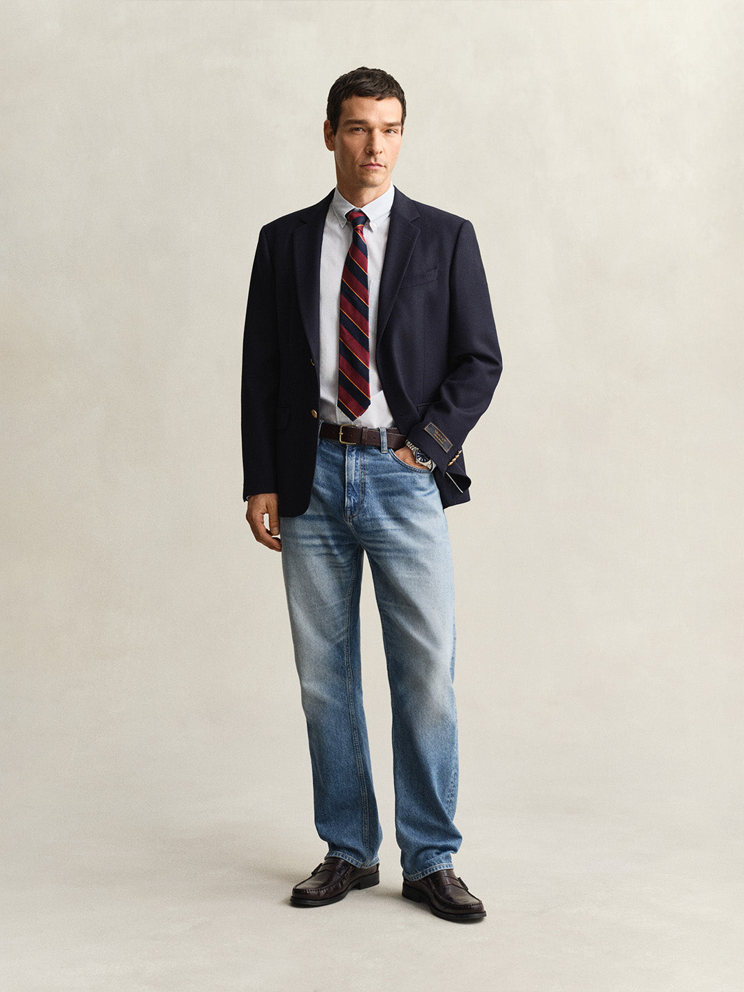Gant Men Blue Solid Regular Fit Classic Poplin Shirt
