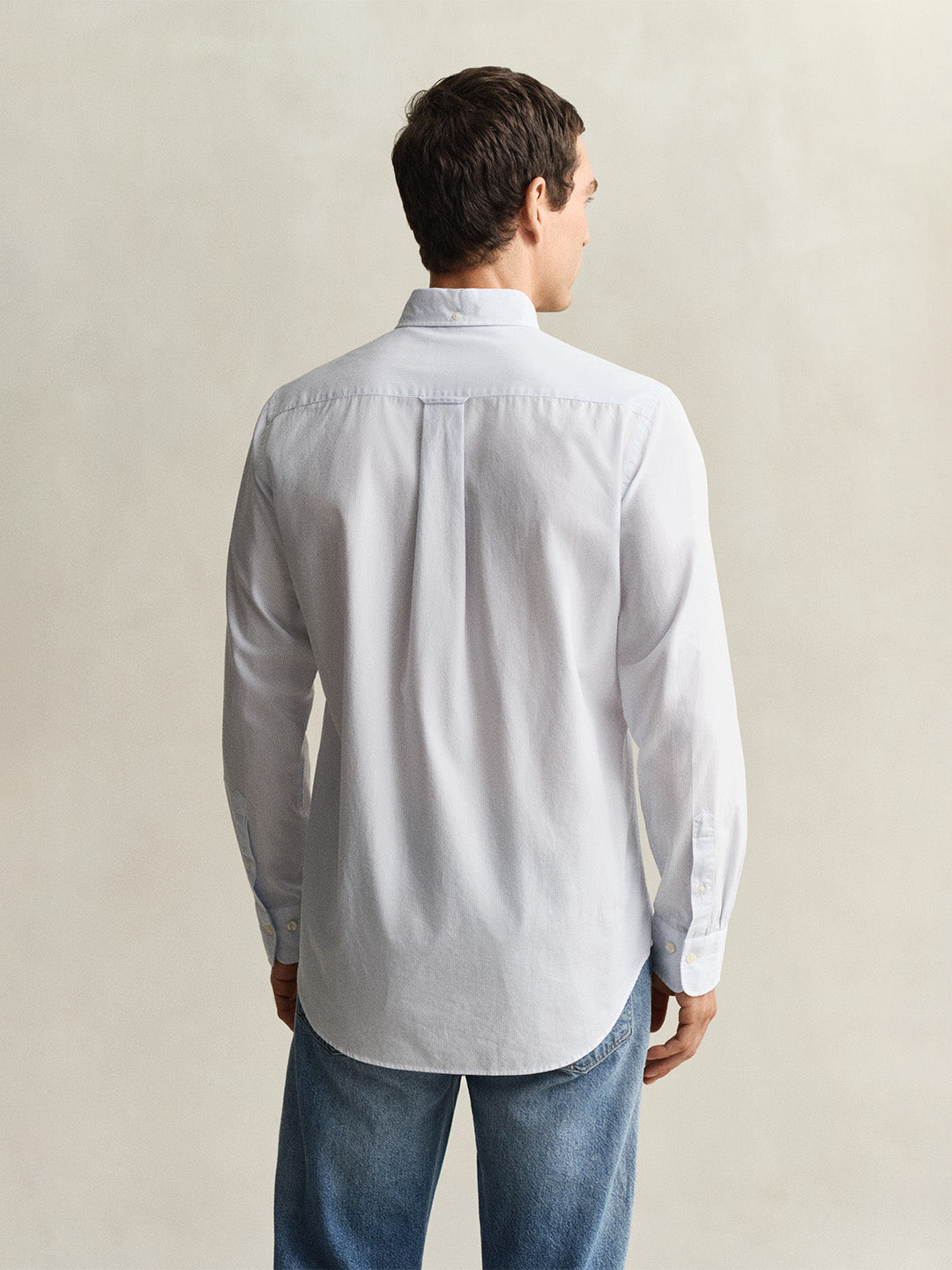 Gant Men Blue Solid Regular Fit Classic Poplin Shirt