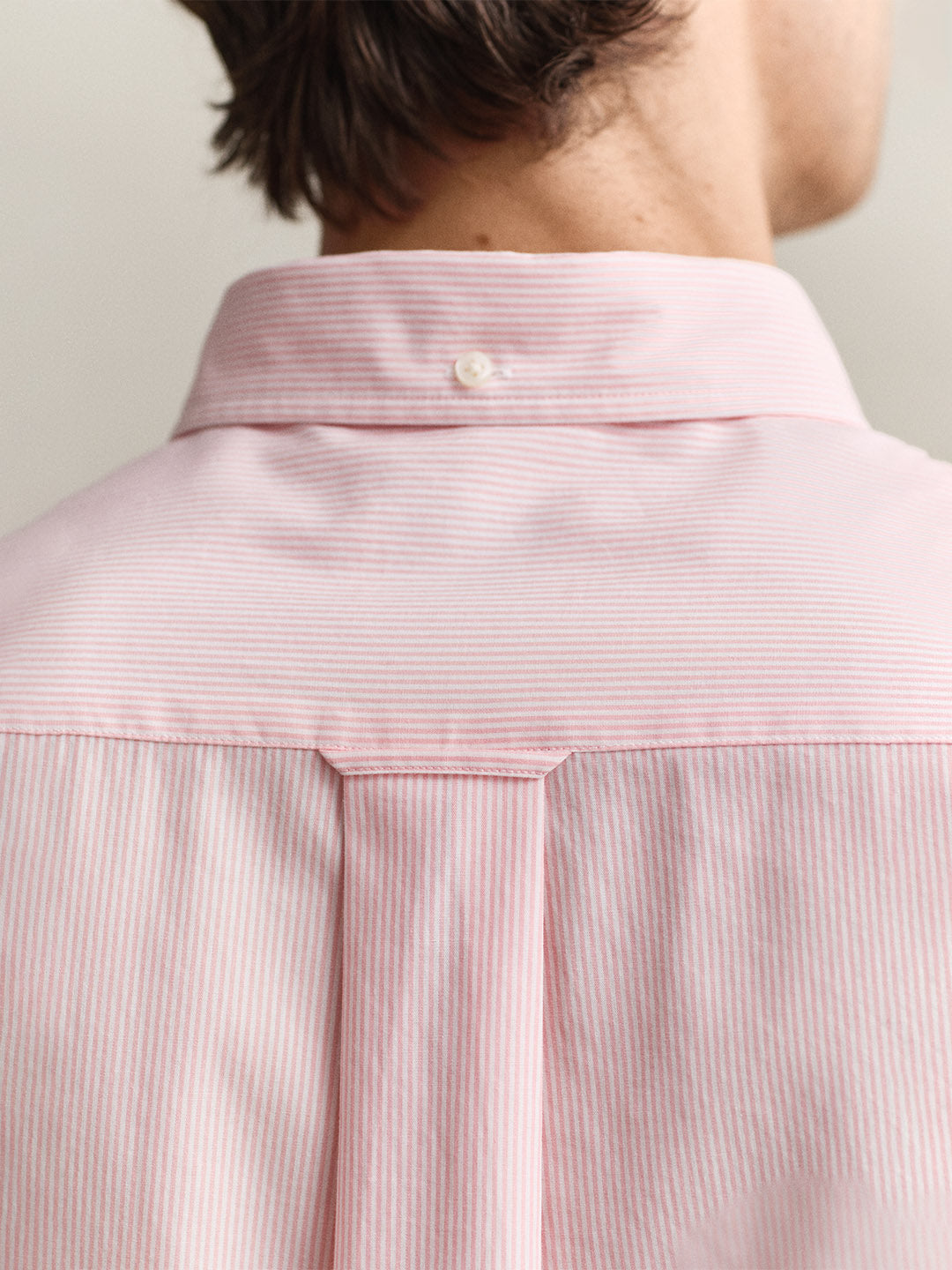 GANT Men Pink Classic Poplin Striped Shirt