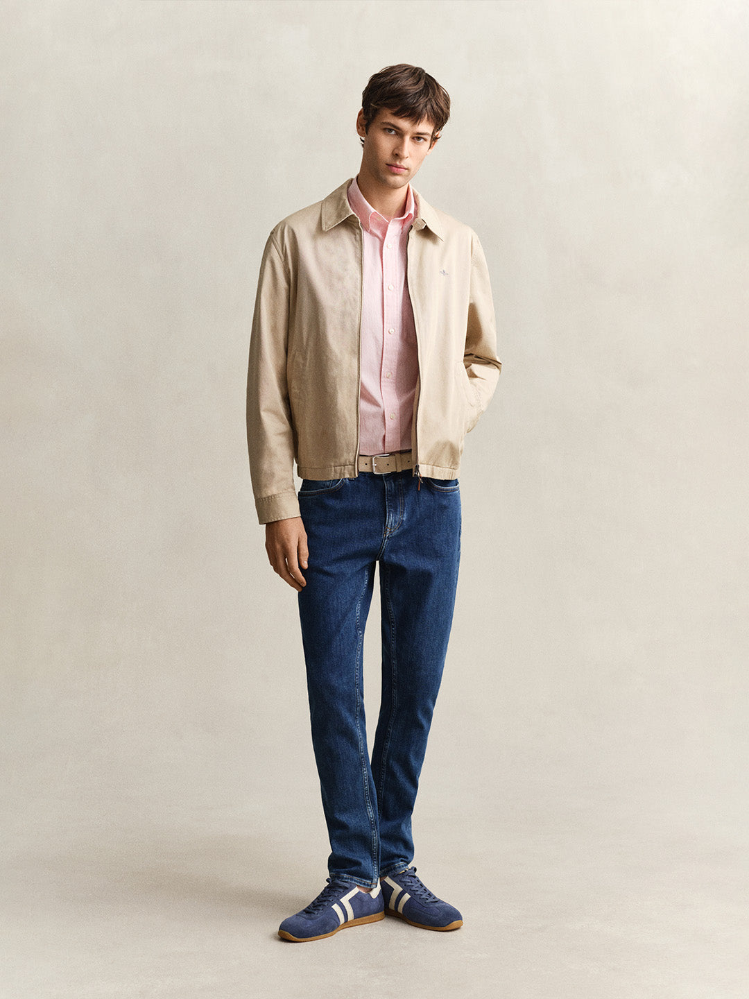 GANT Men Pink Classic Poplin Striped Shirt