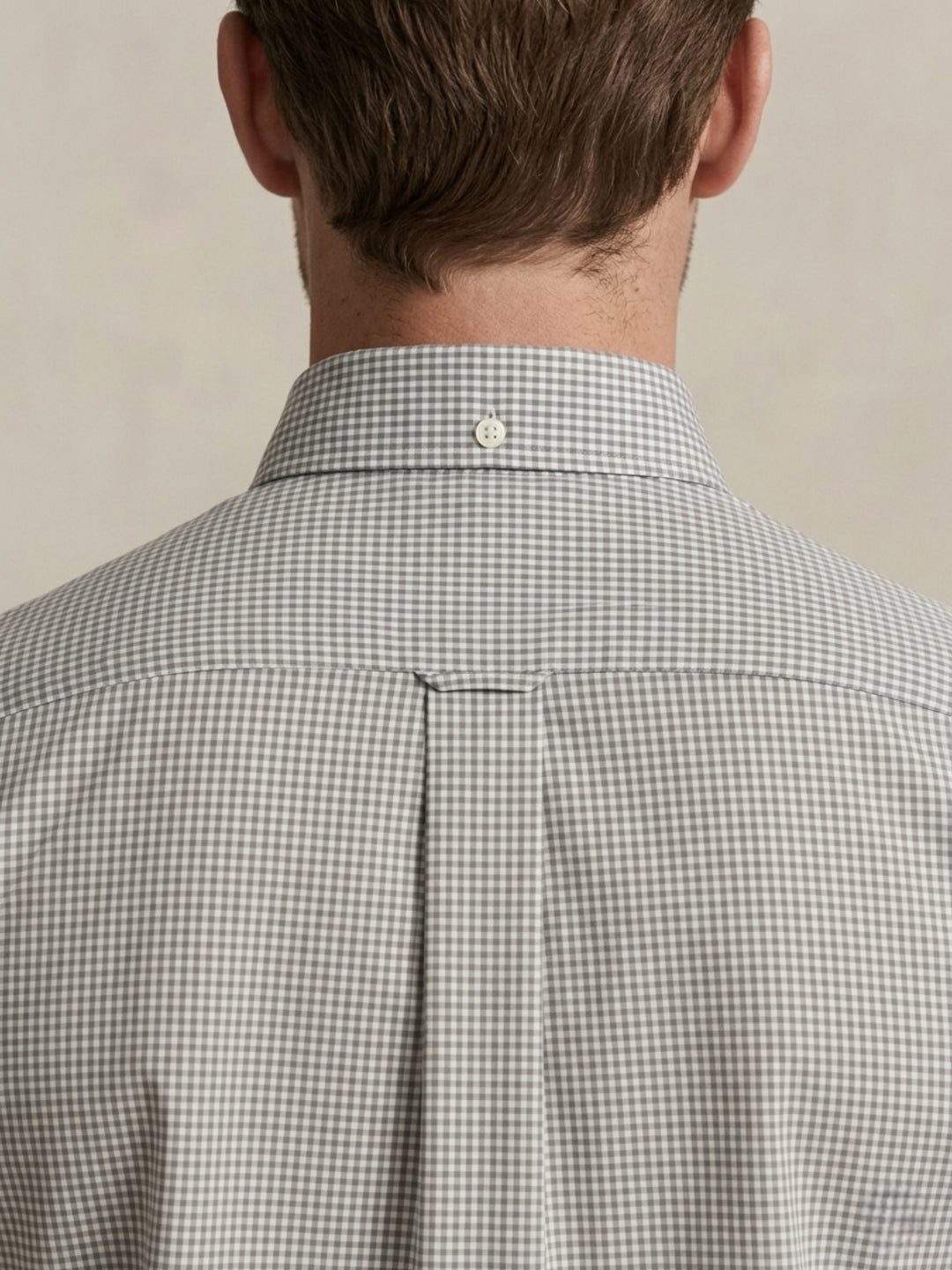 Gant Men Poplin Grey Checked Classic Collar Shirt