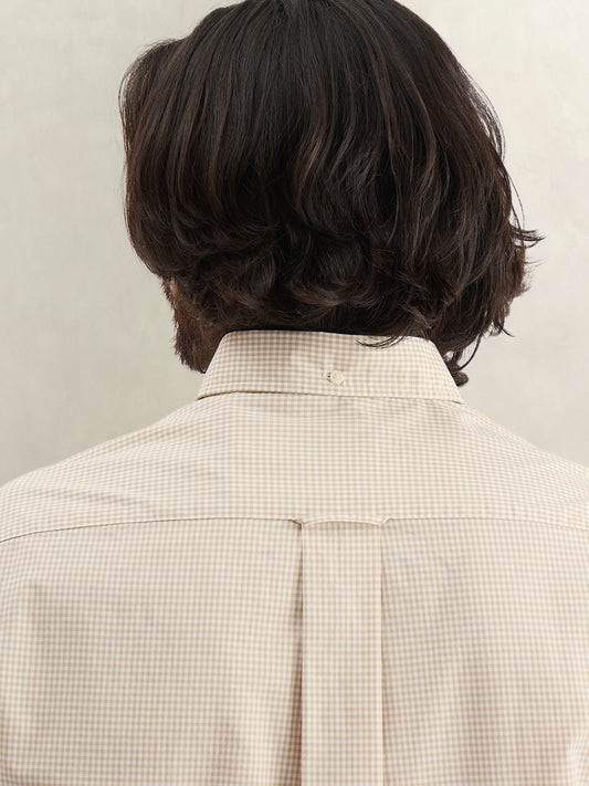Gant Men Checked Beige Shirt