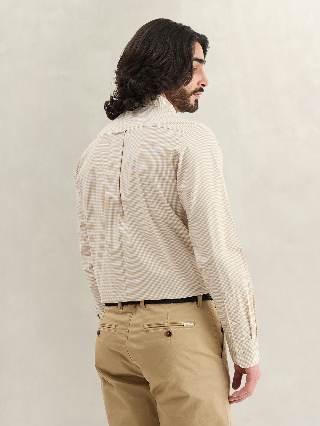 Gant Men Checked Beige Shirt
