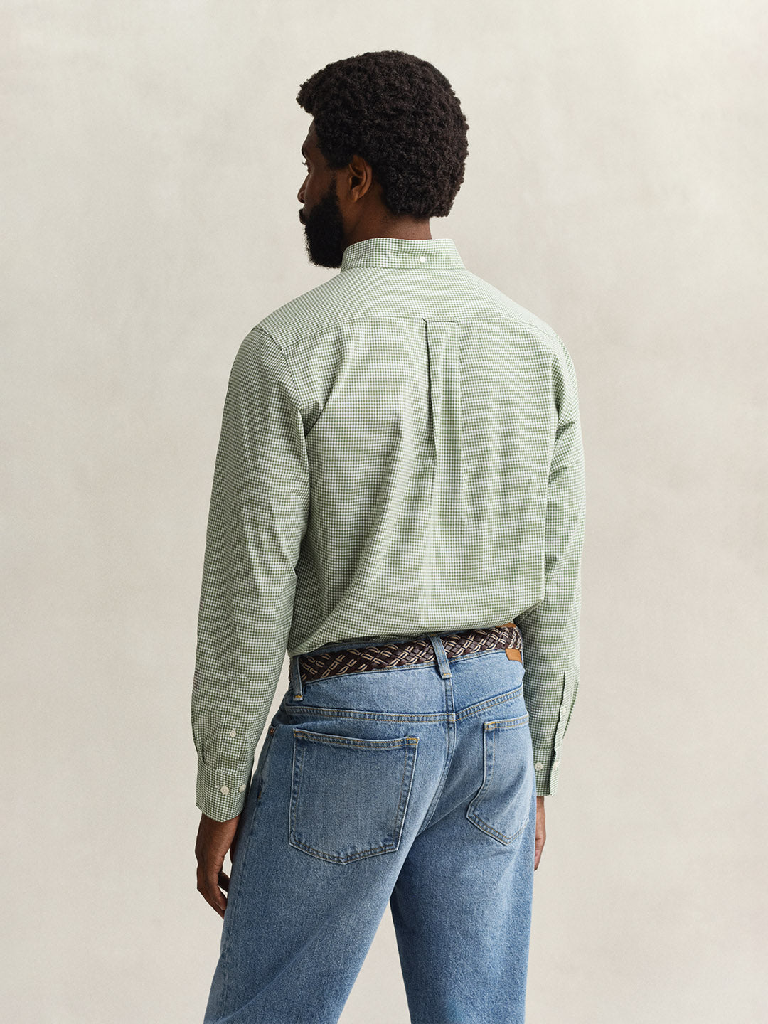 GANT Men Green Classic Poplin Gingham Shirt