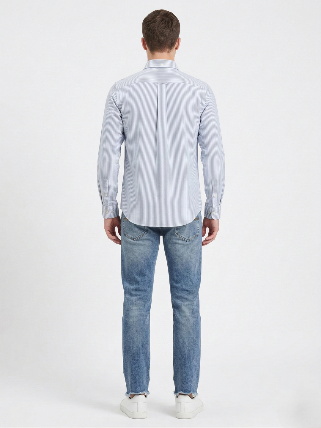 Gant Blue Cotton Striped Men Shirt