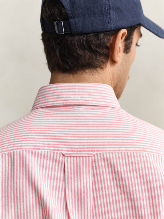 GANT Men Red Striped Regular Fit Classic Oxford Shirt