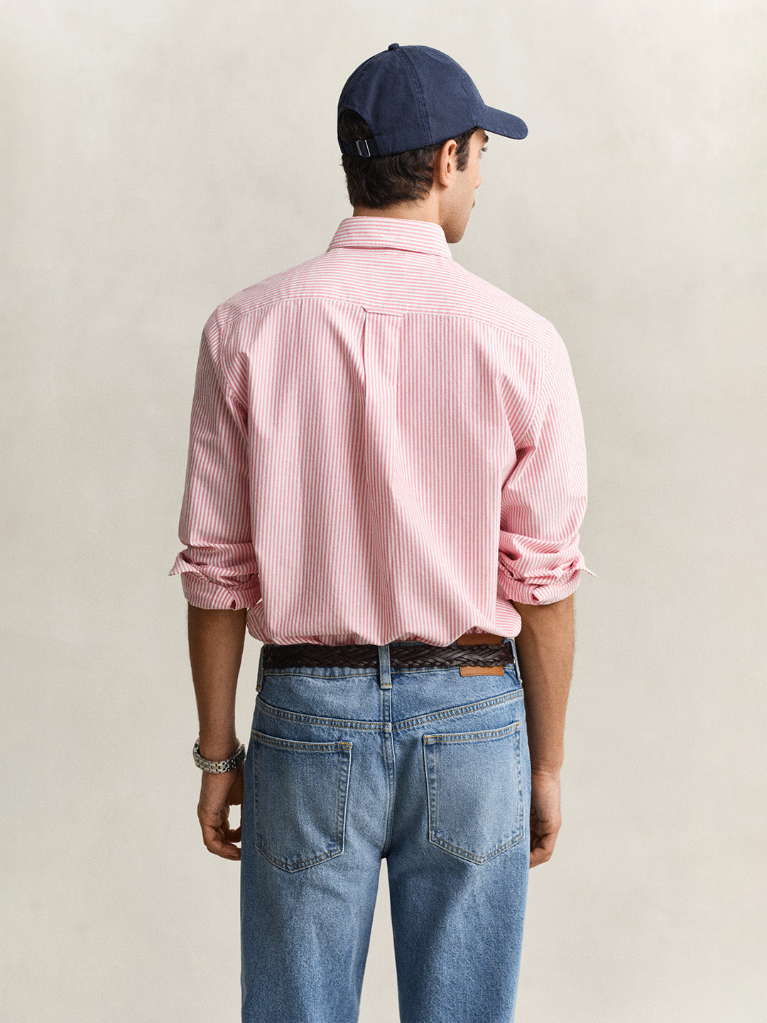 GANT Men Red Striped Regular Fit Classic Oxford Shirt