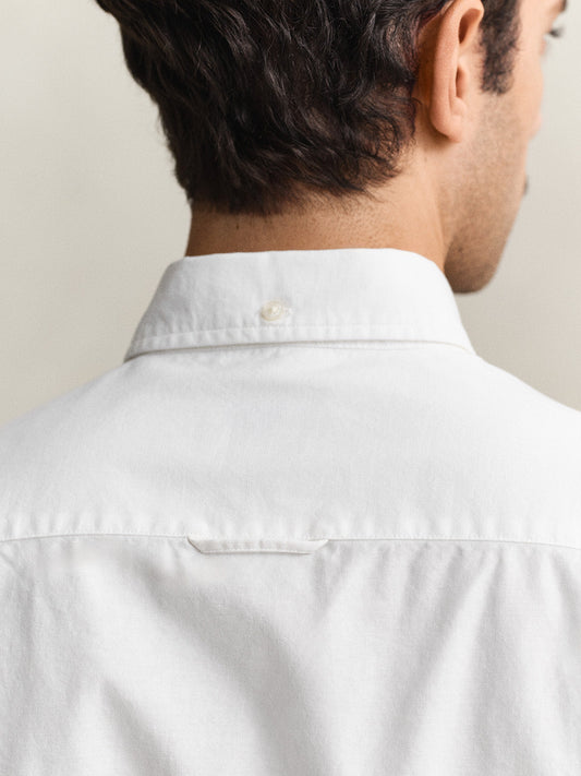 GANT Men White Slim Fit Oxford Shirt