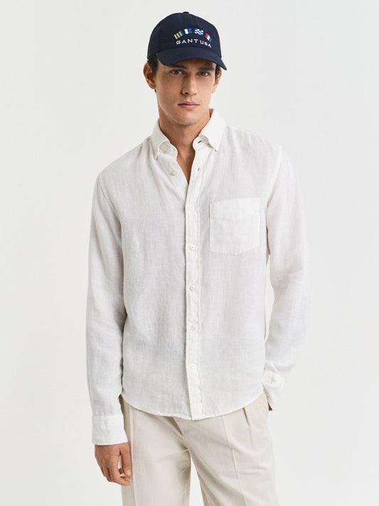 GANT Men White Pure Linen Shirt