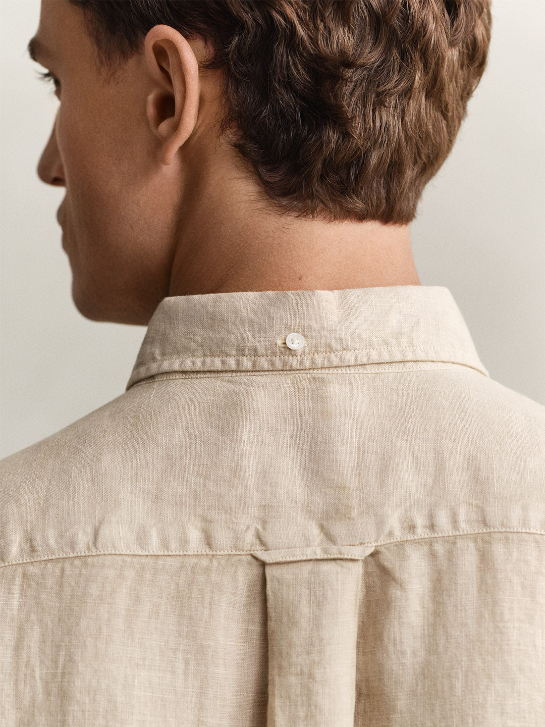 GANT Men Beige Garment Dyed Pure Linen Shirt