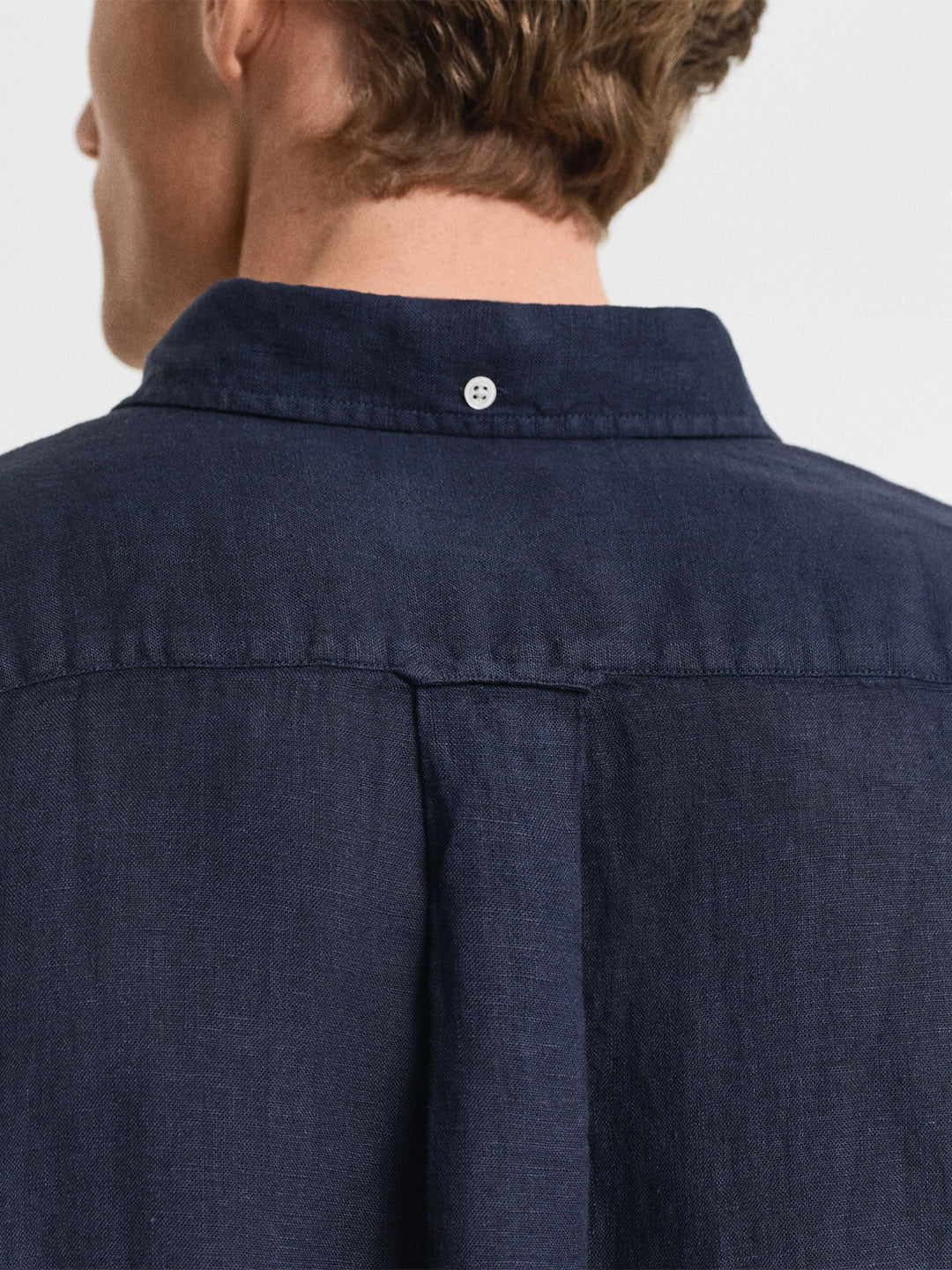 GANT Men Navy Blue Pure Linen Shirt