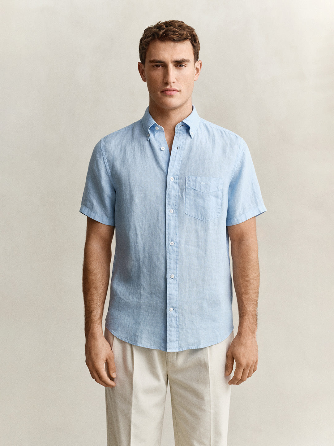 Gant Men Pure Linen Blue Shirt