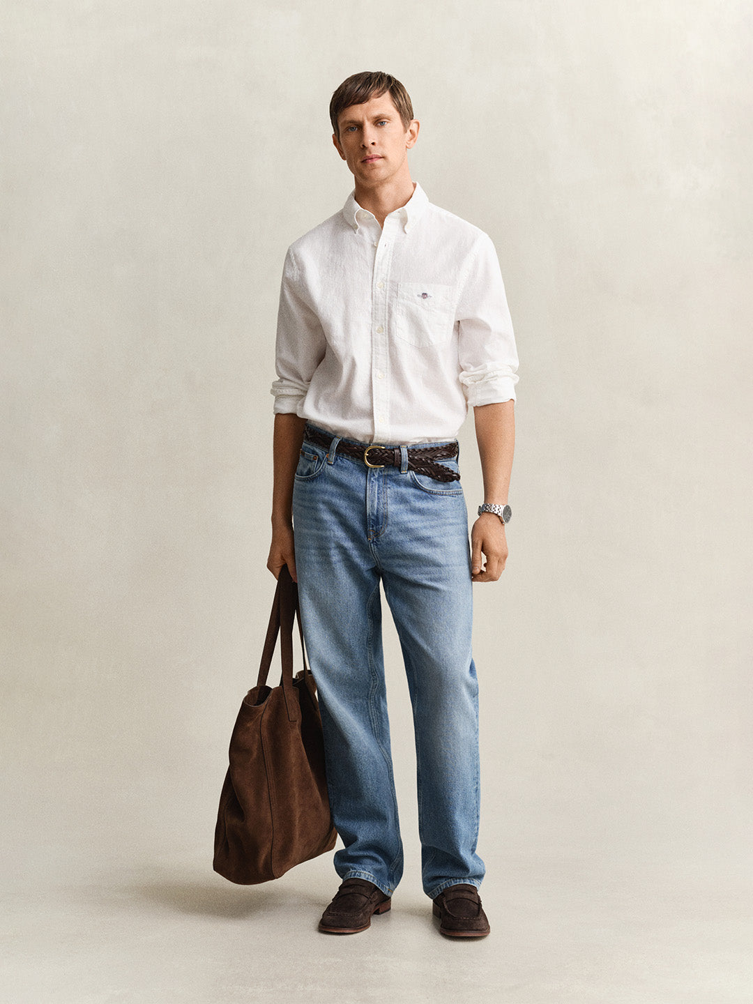 white linen shirt