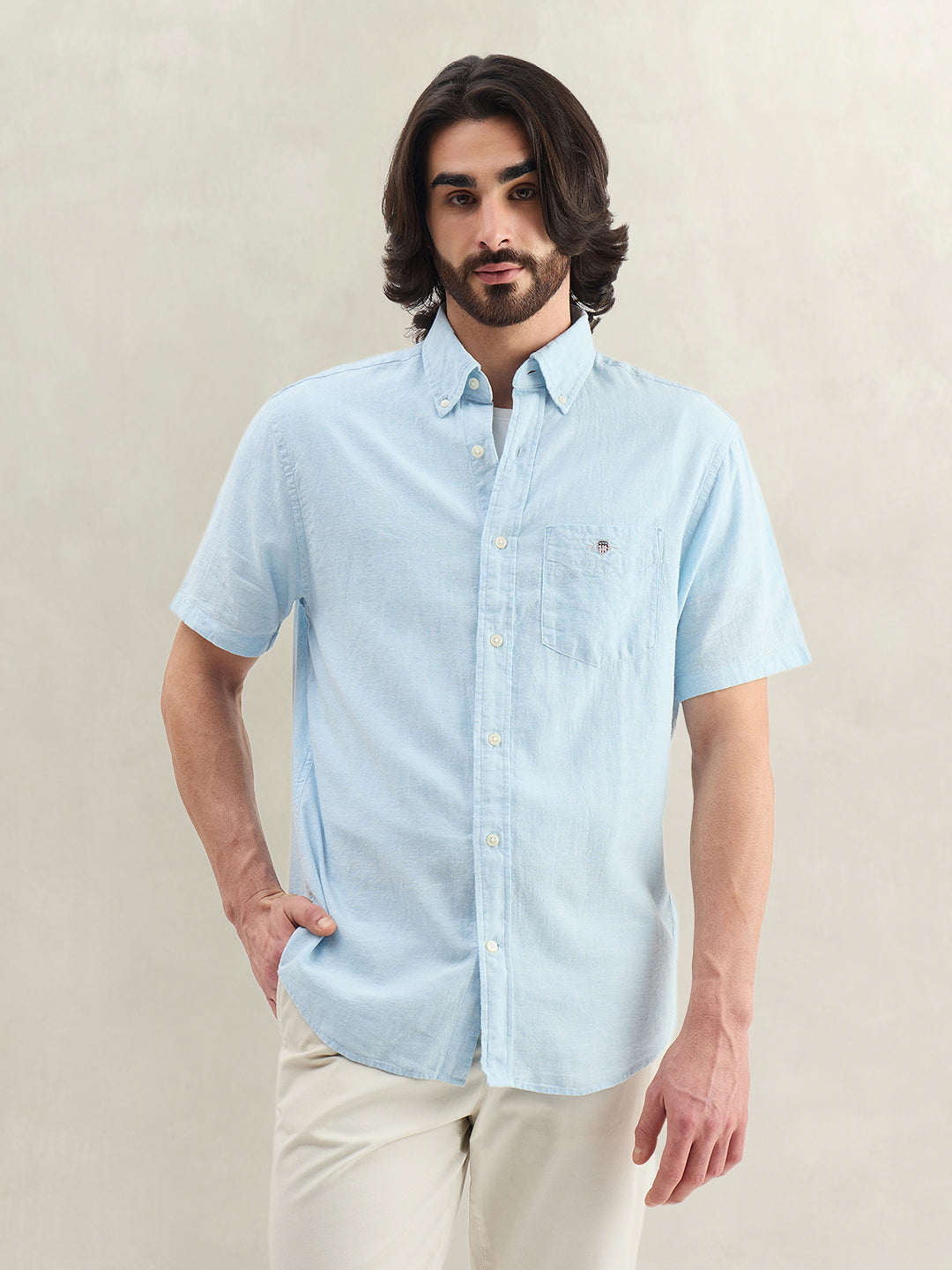 Gant Men Solid Blue Shirt