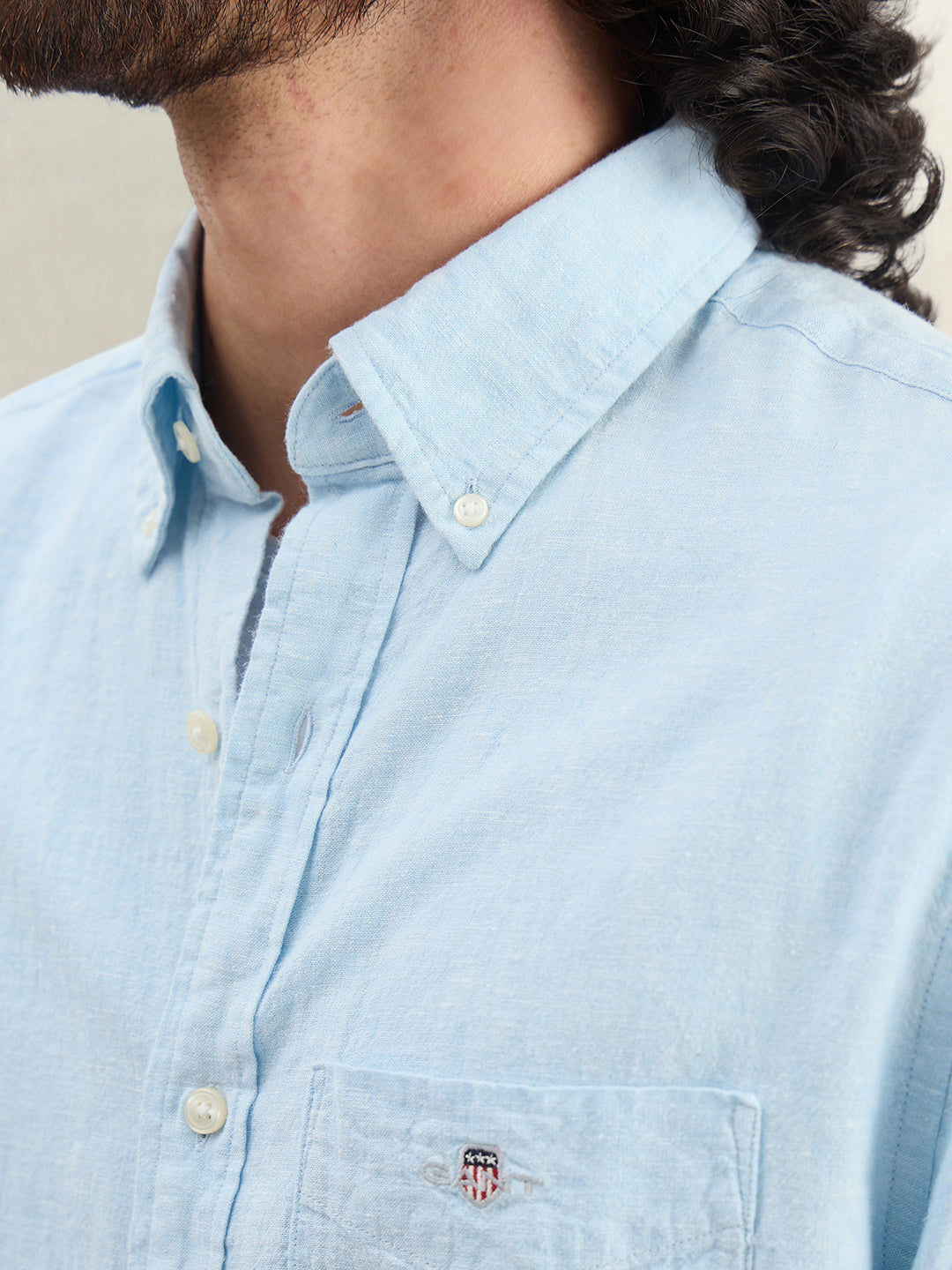 Gant Men Solid Blue Shirt