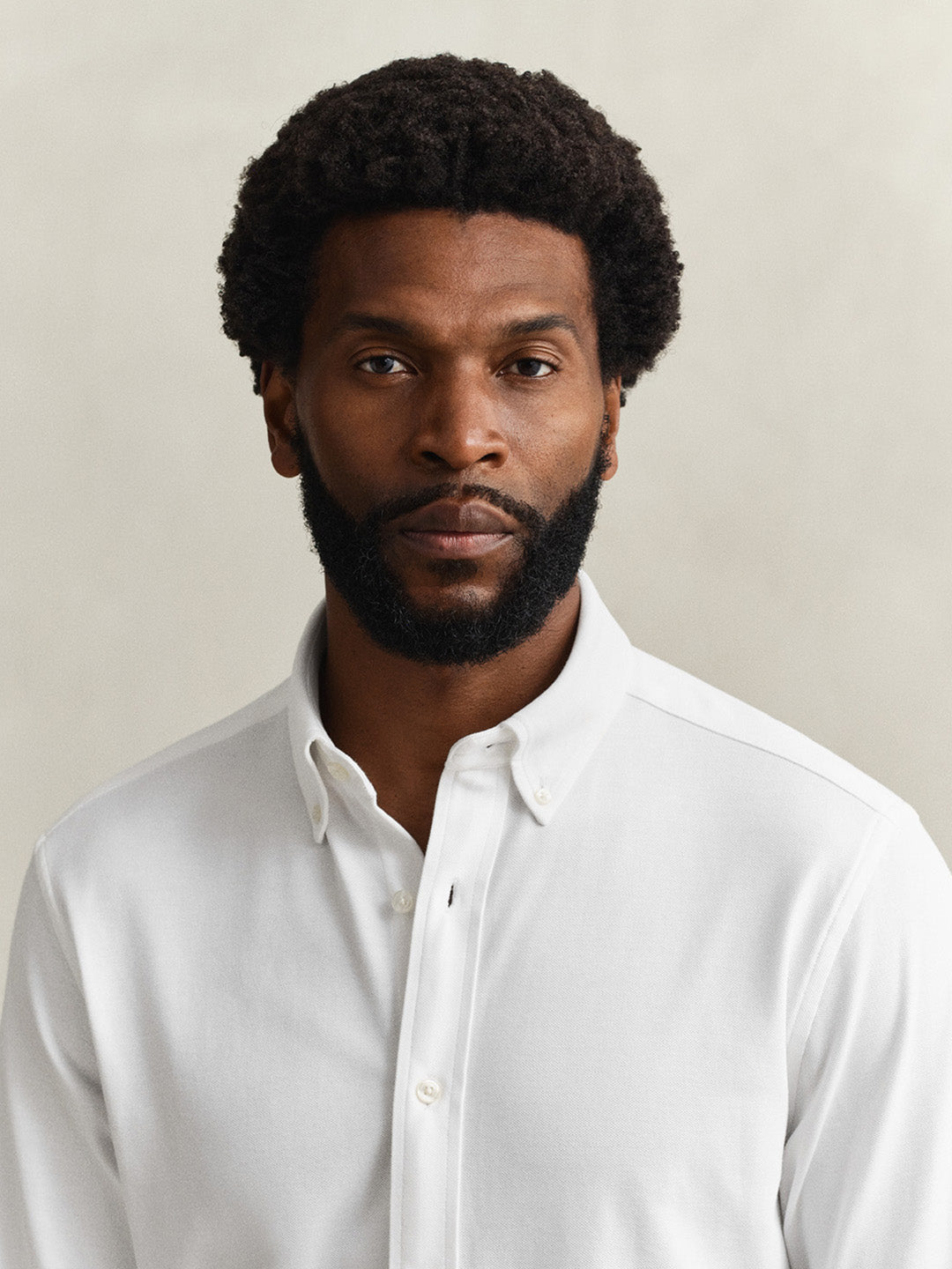 Gant Men White Solid Regular Fit Pique Shirt