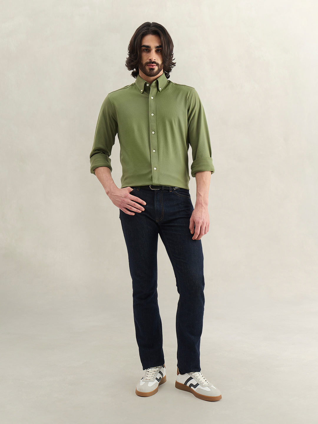 Gant Men Solid Green Shirt