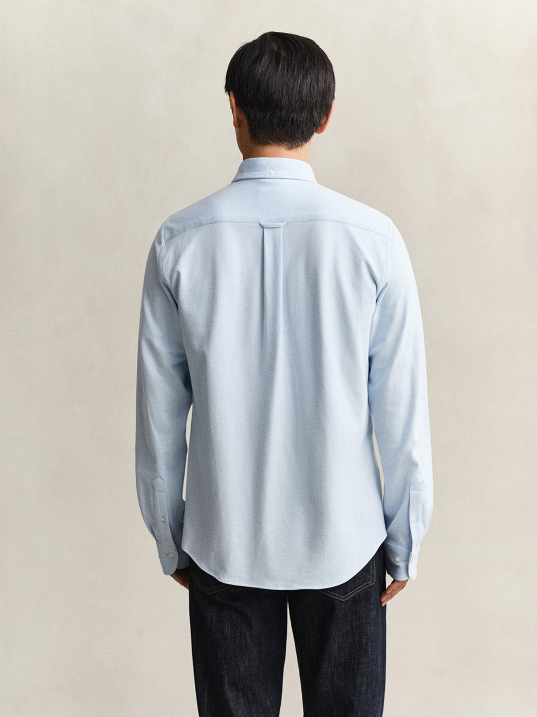 Gant Men Blue Solid Regular Fit Pique Shirt