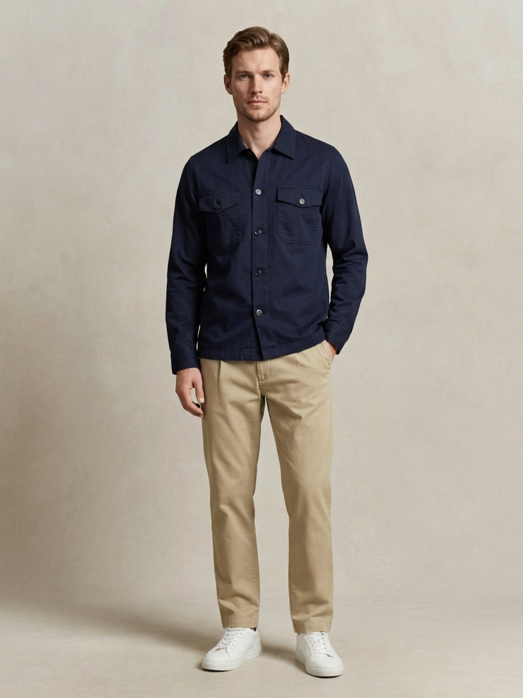Gant Men Navy Blue Solid Shirt