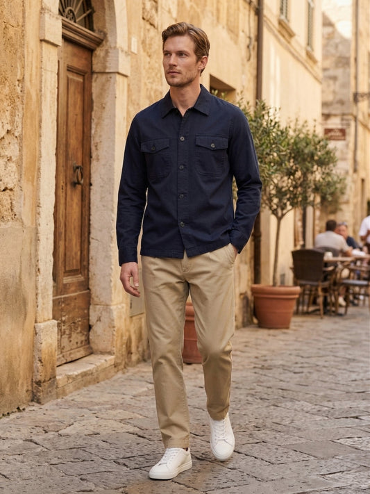 Gant Men Navy Blue Solid Shirt