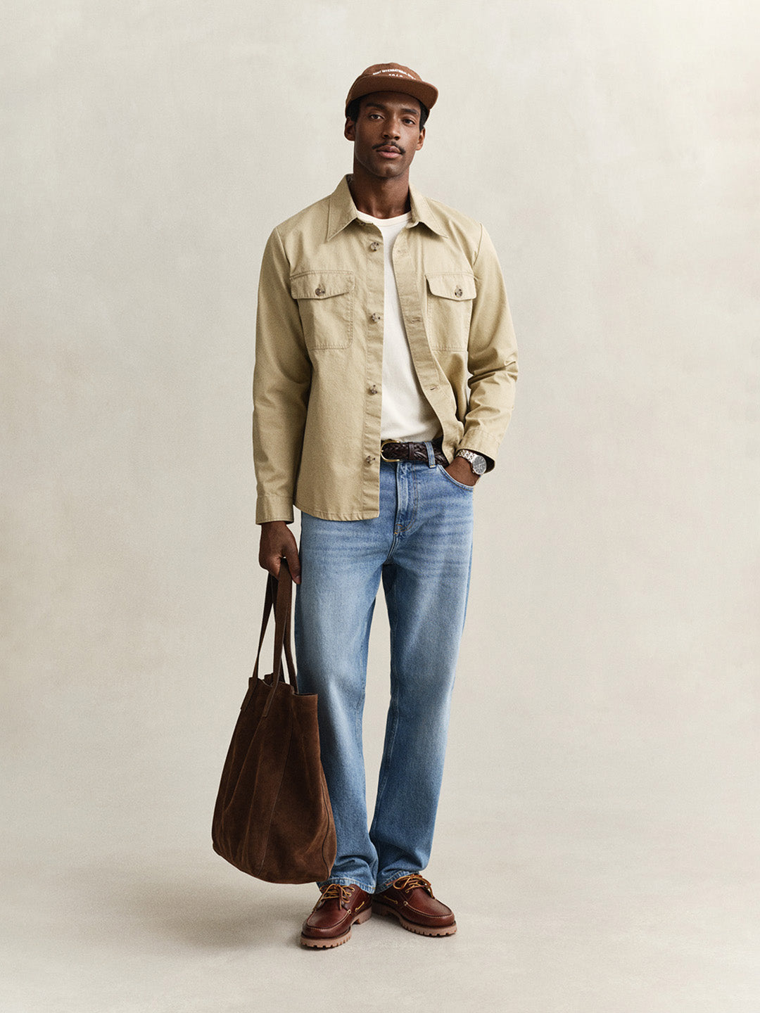 Gant Men Beige Solid Regular Fit Pure Cotton Shirt