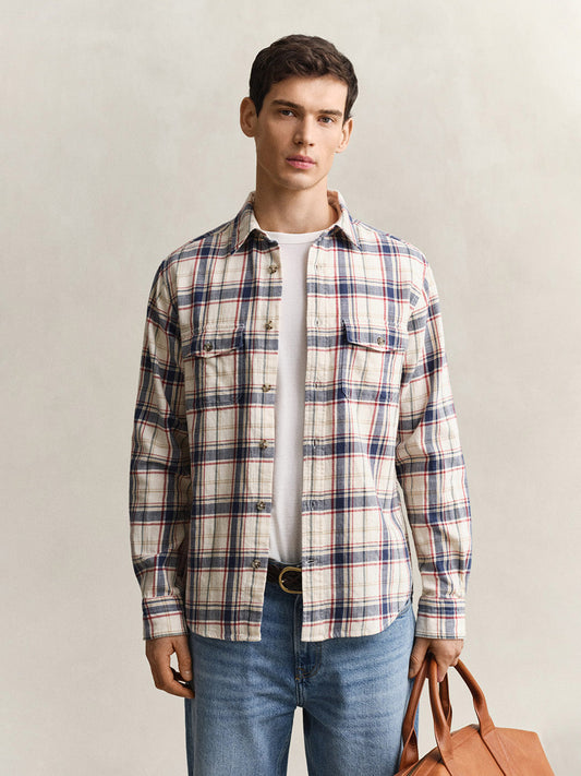GANT Men Multicolor Checked Patch Pocket Shirt